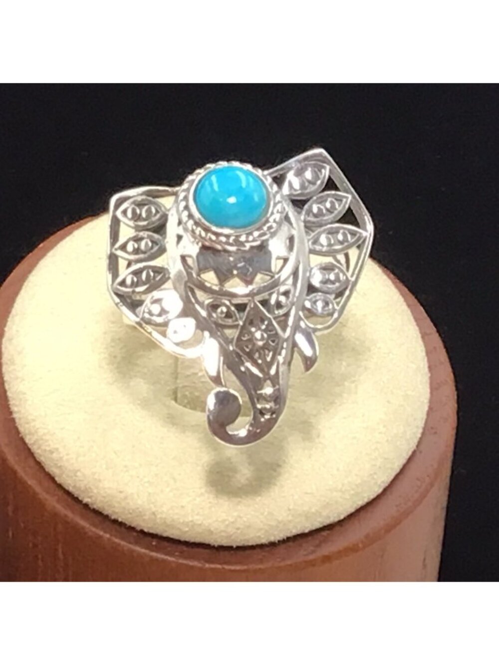 Sterling Silver Elephant Ring Turquoise Adjustable New
